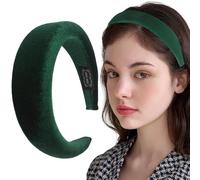 Bandeau pour femmes, bandeaux de velours vert, bande de cheveux pour filles, bandeau rembourré, accessoires cheveux pour femmes, vert