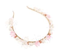 Bandeau pour Filles Couronne de Fleurs et Perles, Rose Élégant | Alliage de Zinc et Plastique, Confort Adapté aux Garçon et Filles, Usage Quotidien ou Fêtes, Style Polyvalent