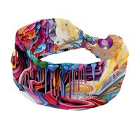 Bandeau pour filles et femmes - Bandeau large torsadé pour cerveau et bus - Turban souple - Bandeau élastique pour yoga et entraînement