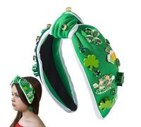 Bandeau pour la Fête de la Saint Patrick Accessoire de Styling de Cheveux avec Trèfle et Strass Irlandais, Bandeau Vert avec Trèfle, Pour Usage Quotidien Femmes Filles Fêtes et Maquillage