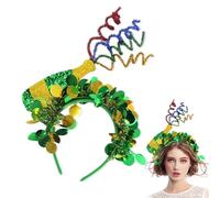 Bandeau pour la Saint Patrick - Bandeau trèfle à quatre feuilles - Bandeau pour cheveux pour femme - Bandeau vert trèfle - Accessoire de costume irlandais vert avec bandeau vert trèfle