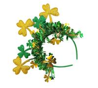 Bandeau pour la Saint-Patrick - Bandeau trèfle - Bandeau pour cheveux - Pour femme - Vert - Accessoire de costume de carnaval irlandais avec chapeau melon vert
