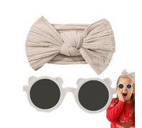 Bandeau pour nouveau-né, nœuds pour bébé, bandeaux et lunettes de soleil pour nouveau-né, ensemble de lunettes de soleil mignonnes