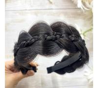 Bandeau pour perruque pour femme avec design rétro - Accessoires de coiffure pour une utilisation décontractée, fête et photographie (marron noir)