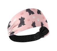 Bandeau rafraîchissant pour femme Motif pattes de terrier écossais Noir