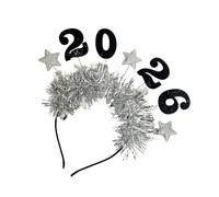 Bandeau réglable du Nouvel An 2026 pour femmes, Silver | Bandeau à guirlandes léger, décorations de cheveux pour les célébrations de noël et du nouvel an, avec un Design de