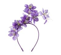 Bandeau réglable en forme de fleur de jasmin avec feuilles vertes - Ornement floral pour demoiselles d'honneur - Accessoire de cheveux en polyester
