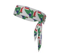 Bandeau réglable pour homme, motif carte du drapeau de la Gambie avec imprimé étoiles blanches, bandeau de sport pour yoga, course à pied, basket-ball