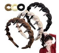 Bandeau rétro avec perles artificielles en forme de tête de mort, 1 seconde, dents dentelées antidérapantes pour un usage quotidien élégant (soie, taille unique)