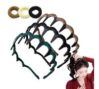 Bandeau rétro avec perles artificielles en forme de tête de mort, 1 seconde, dents dentelées antidérapantes pour un usage quotidien élégant (taille unique, simple)