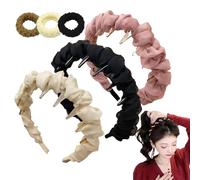 Bandeau rétro avec perles artificielles en forme de tête de mort, 1 seconde effet crânien, dents dentelées antidérapantes pour un usage quotidien élégant (dentelle, taille unique)