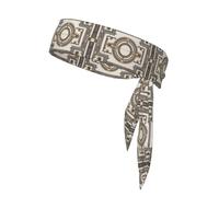 Bandeau rétro imprimé avec motif géométrique, parfait pour la course, le fitness et d'autres sports.