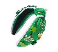 Bandeau Saint-Patrick | Accessoires De Coiffure À Strass En Forme De Trèfle - Serre-tête pour la Saint-Patrick - Pour les Femmes et les Filles, Port Quotidien, Fête, Maquillage, Thanksgiving et Noël