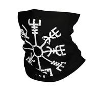 Bandeau sans couture à imprimé compas viking pour hommes et femmes - Bandeau tête nordique Vegvisir cache-cou masque facial - Accessoire original hip-hop décontracté pour l'extérieur