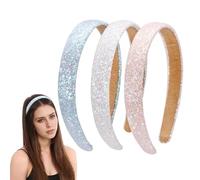 Bandeau scintillant, bandeau de paillettes de mode 3 pcs pour filles, à paillettes non glissantes, bandeaux larges rembourrés pour femmes