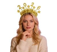 Bandeau scintillant pour l'année prochaine, accessoire de coiffure festif pour les fêtes et les célébrations. (Gold, One Size)
