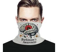 Bandeau Sensibilisation À La Maladie De Parkinson : Un Cerveau Orné De Fleurs Durable Echarpe De Cou Lavable en Machine Masque Facial pour Cyclisme Équitation Carnaval 2 Pièces