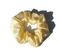 Bandeau Soie 100% Pure Grands Scrunchies Ropes Bandes Cheveux Cravates Titulaires de queue de queue de cheval for femmes Accessoires de filles 19 Monnée 3.5cm Bandeau Cheveux Femme(24 Light Yellow)