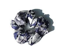 Bandeau Soie 100% Pure Grands Scrunchies Ropes Bandes Cheveux Cravates Titulaires de queue de queue de cheval for femmes Accessoires de filles 19 Monnée 3.5cm Bandeau Cheveux Femme(23 Blue Floral)