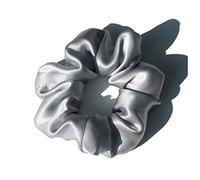 Bandeau Soie 100% Pure Grands Scrunchies Ropes Bandes Cheveux Cravates Titulaires de queue de queue de cheval for femmes Accessoires de filles 19 Monnée 3.5cm Bandeau Cheveux Femme(8 Silver)