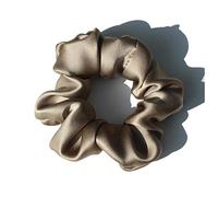 Bandeau Soie 100% Pure Grands Scrunchies Ropes Bandes Cheveux Cravates Titulaires de queue de queue de cheval for femmes Accessoires de filles 19 Monnée 3.5cm Bandeau Cheveux Femme(7 Khaki)