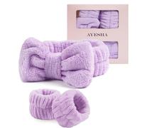Bandeau spa pour femme - Bandeau doux en éponge pour le lavage du visage et des nuages - Bandeau de maquillage pour femme - Rose