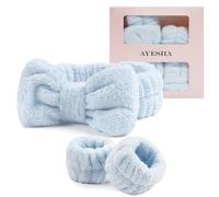 Bandeau spa pour femme - Bandeau doux en éponge pour le lavage du visage et des nuages - Bandeau de maquillage pour femme - Rose