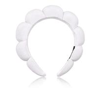 Bandeau spa pour femme - Bandeau doux en éponge pour le lavage du visage et des nuages - Bandeau de maquillage pour femme - Rose