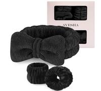 Bandeau spa pour femme - Bandeau doux en éponge pour le lavage du visage et des nuages - Bandeau de maquillage pour femme - Rose
