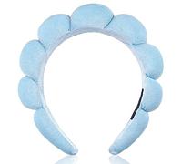 Bandeau spa pour femme - Bandeau doux en éponge pour le lavage du visage et des nuages - Bandeau de maquillage pour femme - Rose