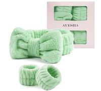 Bandeau spa pour femme - Bandeau doux en éponge pour le lavage du visage et des nuages - Bandeau de maquillage pour femme - Rose