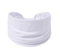 Bandeau Sport Bande élastique Large côté Femme Yoga Bandeaux Couleur Unie Sport Bandeau de Cheveux Cravate Bandanas Chapeaux Turbans(TM01-3 White)
