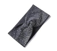 Bandeau Sport Bandeau femmes couleur unie croix lumineux bandeaux fête strass maquillage tresse élastique grâce cheveux accessoires(Ff285-6 gray)