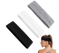 Bandeau Sportif Femme Anti-Dérapant, Bandeau Cheveux Large 6cm Élastique pour Yoga, Running, Fitness, Résistant à la Sueur, Unisexe Homme-Femme, Confortable et Léger, Couleurs Classiques (Neutre*3pcs)