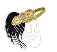 Bandeau style années 1920 avec plumes et paillettes - Accessoire vintage pour cheveux