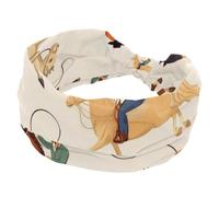 Bandeau tendance antidérapant pour femme, bandeau croisé noué, vintage, sauvage, cow-boys, hommes, chevaux, large bandeau pour entraînement, sport, yoga