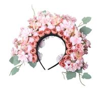 Bandeau tendance double face avec fleur délicate - Accessoire floral unique pour une réunion formelle, un mariage, un festival