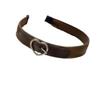 Bandeau tendance en cuir marron café avec boucle pour cheveux - Pour femme - Printemps et automne