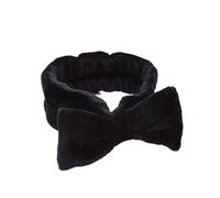 Bandeau tendance en polaire corail pour femme - Pour laver le visage et le maquillage - Masque de bain cosmétique - Turban doux - Accessoires pour cheveux (noir)