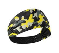 Bandeau tendance pour femme - Camouflage jaune noir - Cheveux extensibles pour basket-ball, volley-ball, basket-ball, diadema para maquillaje