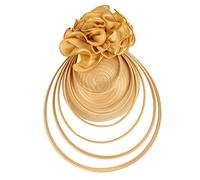 Bandeau Tête Cocktail Pilulier Chapeau Tea Party Accessoire Mode Femme Élégant Tissu Extensible (Khaki, One Size)