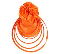 Bandeau Tête Cocktail Pilulier Chapeau Tea Party Accessoire Mode Femme Élégant Tissu Extensible (Orange, One Size)