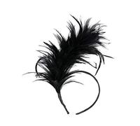 Bandeau Tête Fantaisie Flapper Élégant Accessoire Coiffure Modiste (Black, One Size)
