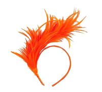 Bandeau Tête Fantaisie Flapper Élégant Accessoire Coiffure Modiste (Orange, One Size)