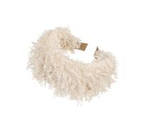 Bandeau texturé avec accent de à franges distinctif, Beige | Texture à larges franges, structure légère et mise en forme douce à la main, pour les banquets et les tenues de