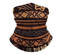 Bandeau Tissu De Boue Africain Tribal Anti-Vent Echarpe De Cou Durable Snood pour Marche Ski Festivals De Musique 2 Pièces