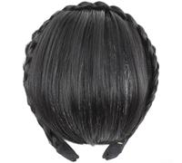 Bandeau tressé avec extension de cheveux de frange naturel (A) | Sans couture pour l'aspect, éblouit naturellement, augmente la confiance en soi, idéal pour le quotidien et les fêtes