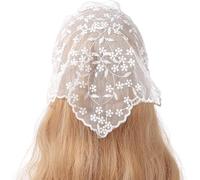 Bandeau triangle en dentelle blanche élégante pour femme - Bandeau d'été en dentelle résistante au soleil - Bandana triangle pour filles douces - Pour le camping - Pour prendre des photos - Bandeaux