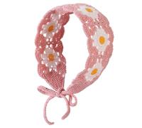 Bandeau tricoté doux pour oreilles en crochet - Turban extensible pour femme - Bandeau d'hiver en tricot à fleurs