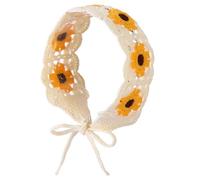 Bandeau tricoté doux pour oreilles en crochet - Turban extensible pour femme - Bandeau d'hiver en tricot à fleurs